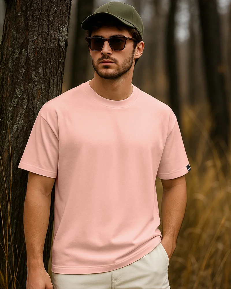 بيواكوف Men's Pink Oversized T-shirt